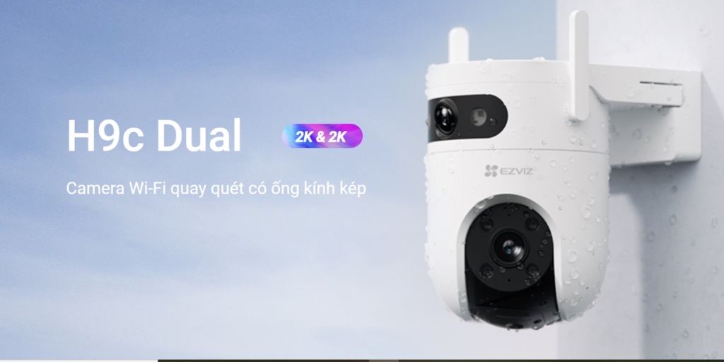 Camera 2 Mắt Ngoài Trời Ezviz H9C 2K